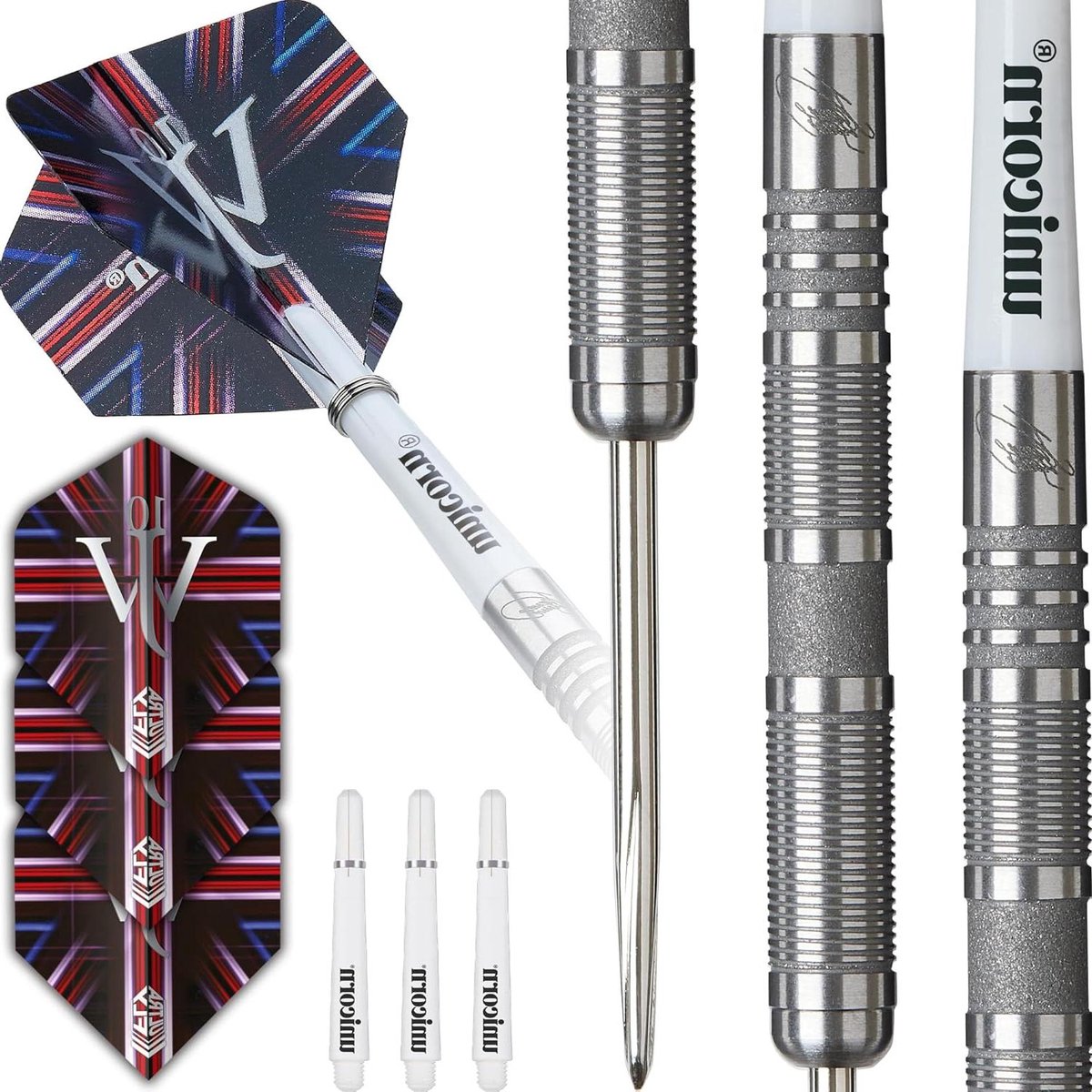 Dartpijlen Set - Steel Tip Darts - Precisie Werpen - 90% Tungsten - 21 gram - Natuurlijk
