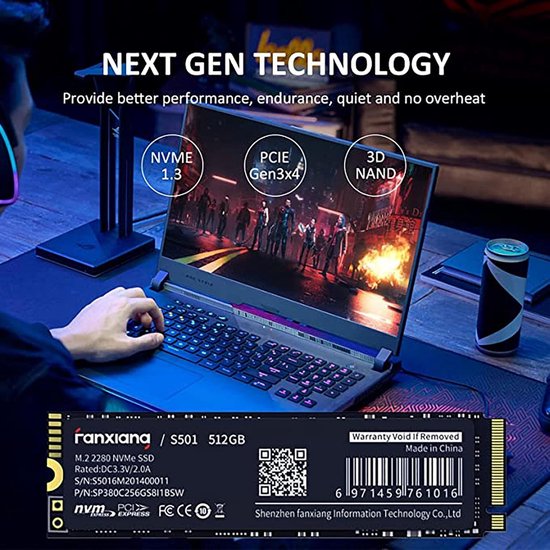 NVMe M.2 SSD - Interne SSD Solid State Drive - Computer Versnellen - PCIe Gen3.0 x4 Interface — afbeelding 5