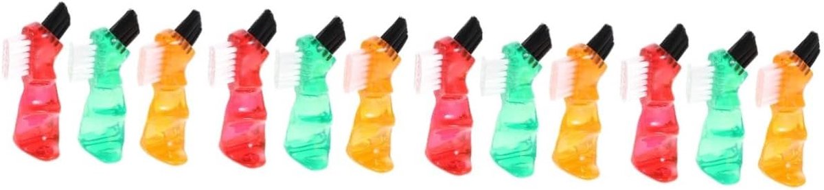 Gebitsreinigingsborstels - Kunstgebitborstels Dubbele borstels - Kunstgebit Reinigen - Dubbelzijdig Ontwerp - 4 Sets - Diverse Kleuren