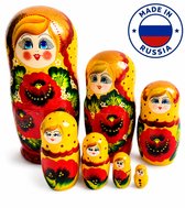 Houten Matroesjka poppen, Russische,babushka,23 cm hoog 7 delig handbeschilderd, duurzame cadeau