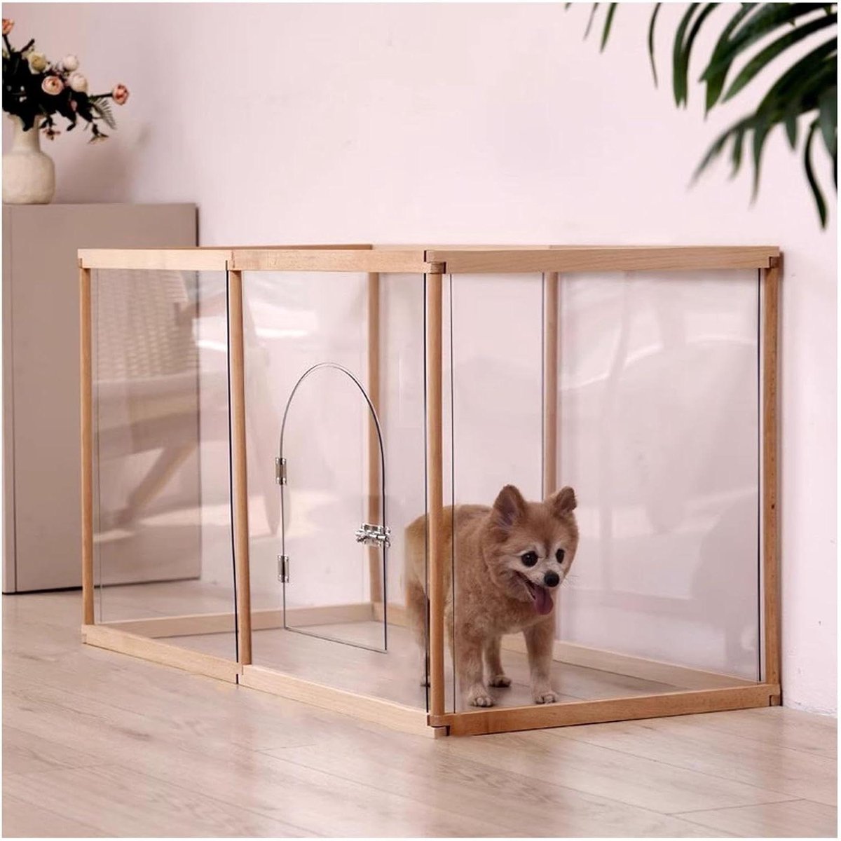 Huisdierenhek Acryl - Hondenren Puppyren - Veilige Speelruimte - Transparante Panelen - 4 Panelen - Transparant