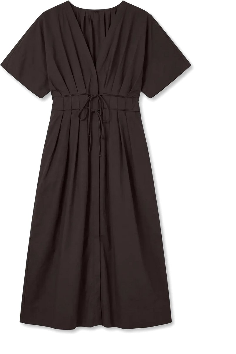 Vero Moda jurk VMESTRID Lange jurk bruin