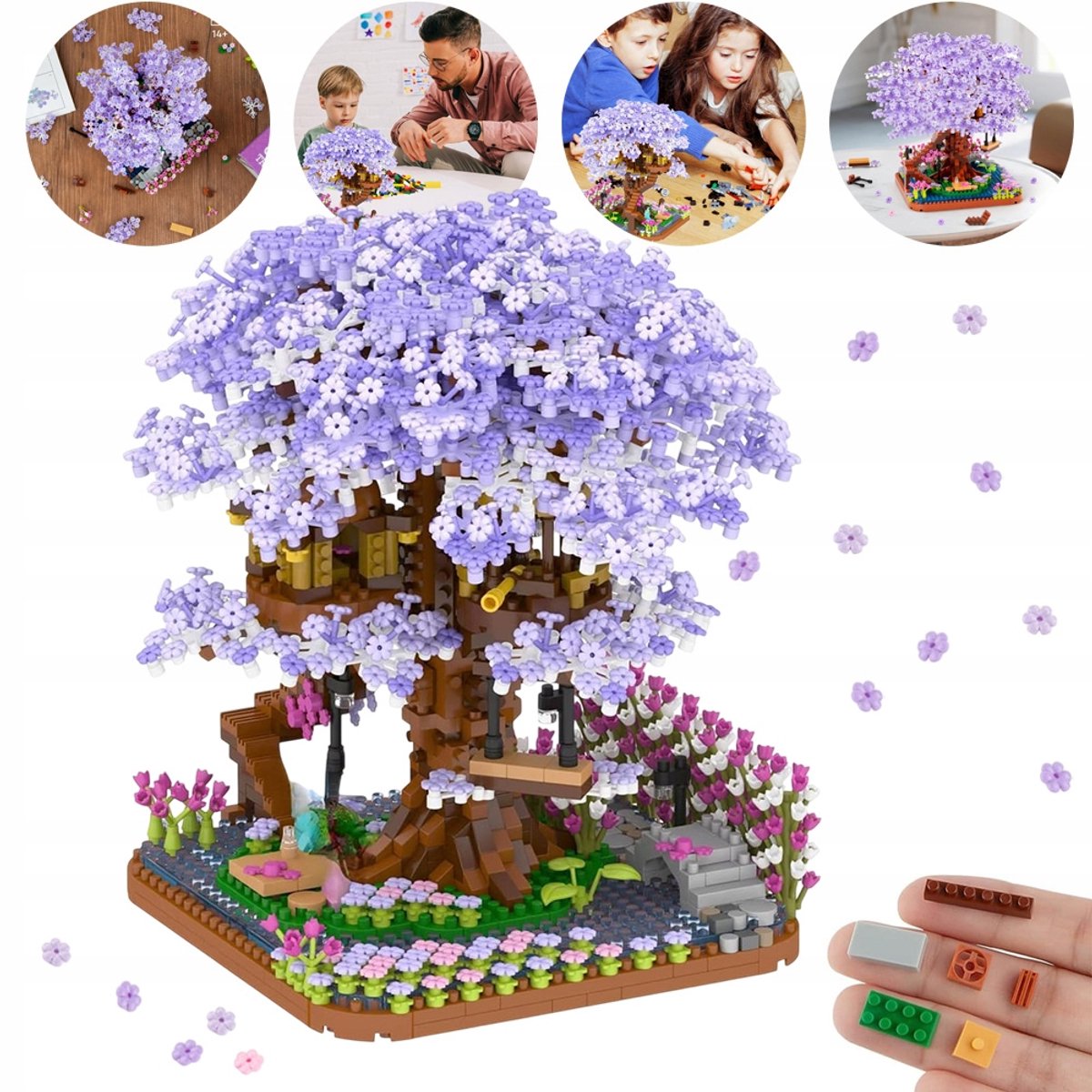 2200 Stuks Mini Kersenbloesem Bonsai Boomhuisje, Bouwstenen, Decoratieve Modellen, Geschikt Voor Kinderen en Volwassenen