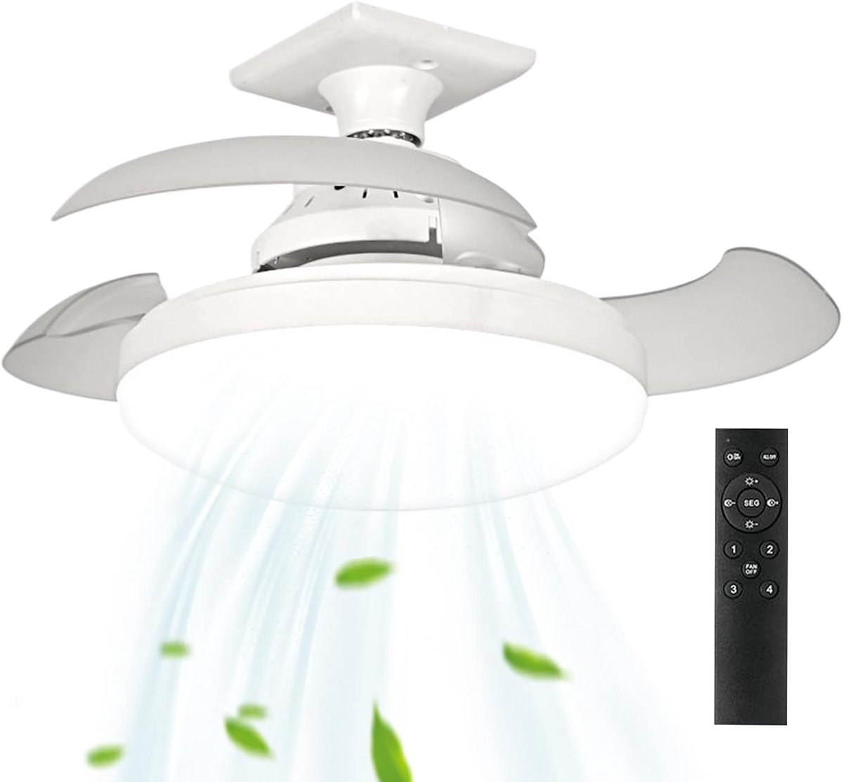 Plafondventilator met Verlichting - Ventilatorlamp Plafondkoeler - Comfort Verbeteren - Intelligente Dimfunctie - 38 x 13.5 cm - Crèmekleurig – foto 6