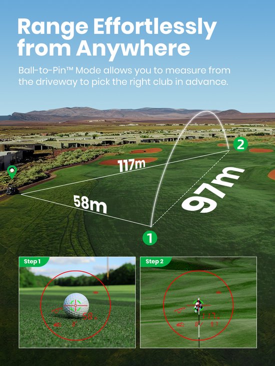 Mileseey IONME2 - Compacte Golf Afstandsmeter Laser with Slope van Mileseey — afbeelding 3