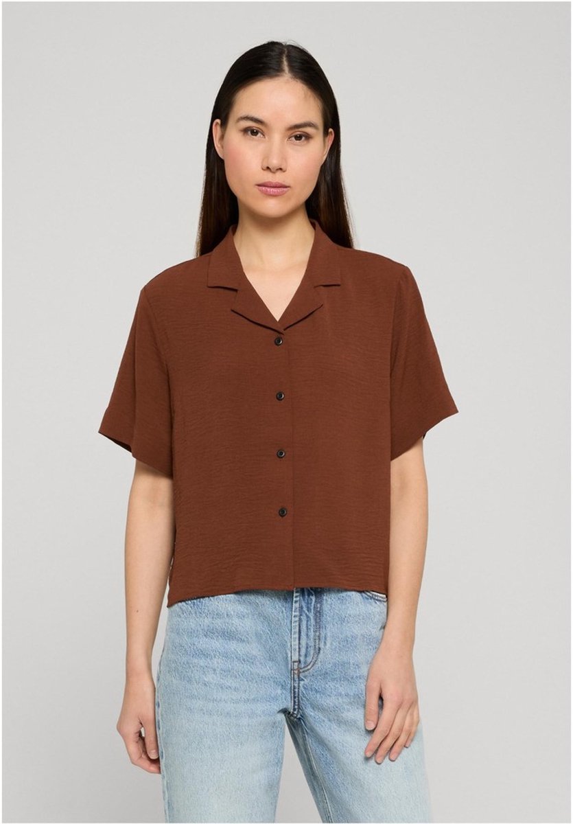 Urban Classics Structured Resort Blouse M Bruin