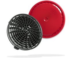 Autowas Emmer Set - Wasbak Inzet - Krasvrij Wassen - Vuil Scheidende Inzet - 31 cm - Zwart Rood