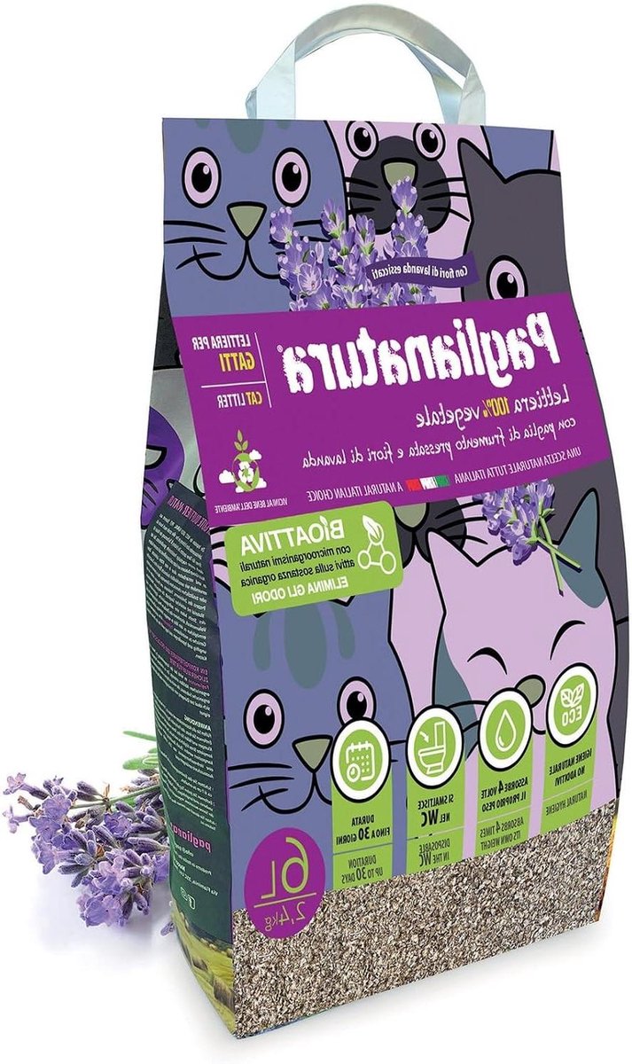 Kattenbakvulling Stro - Natuurlijk Strooisel - Kattenbak Onderhoud - Lavendel Geur Absorberend - 24 kg - Natuurlijk