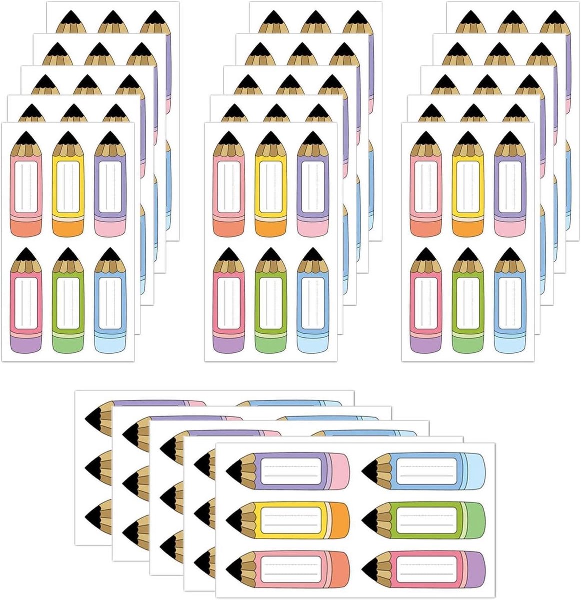 Naamstickers - Labels - Organisatie - Scheurvast - 120 stuks 9x3 cm - Meerdere kleuren