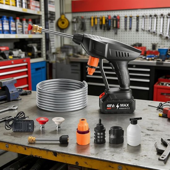Elektrische Hogedrukreiniger - Draadloze Reiniger - Buiten Reinigen - Oplaadbaar Batterij - 33 x 29 x 13 cm - Uniek — afbeelding 5