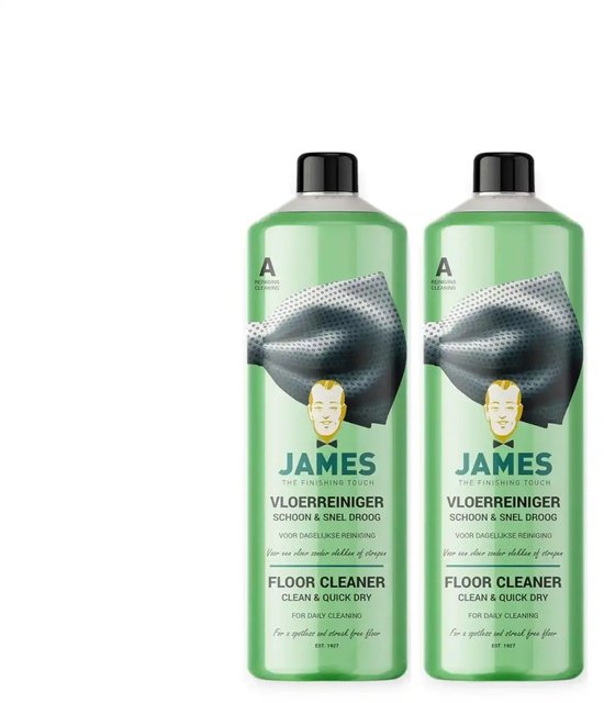 James Vloerreiniger Schoon & Snel Droog – Sneldrogende Vloerreiniger Zonder Strepen – Voor Laminaat, PVC, Tegels & Dweilrobots - 1 liter