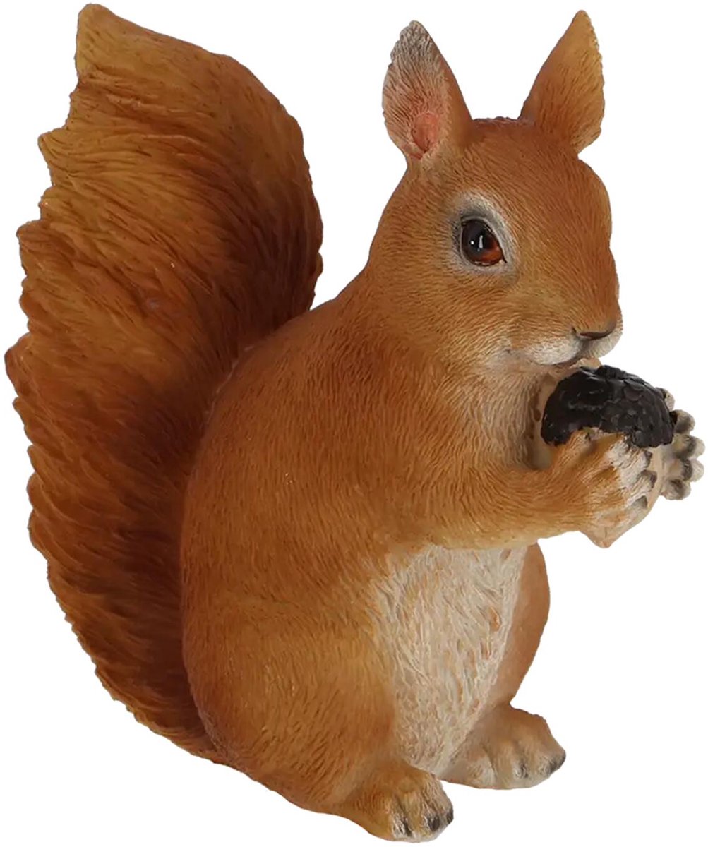 Esschert Design dieren beeldjes - eekhoorn - 13 x 14 - bosdieren - polyresin - decoratie - tuin en huis