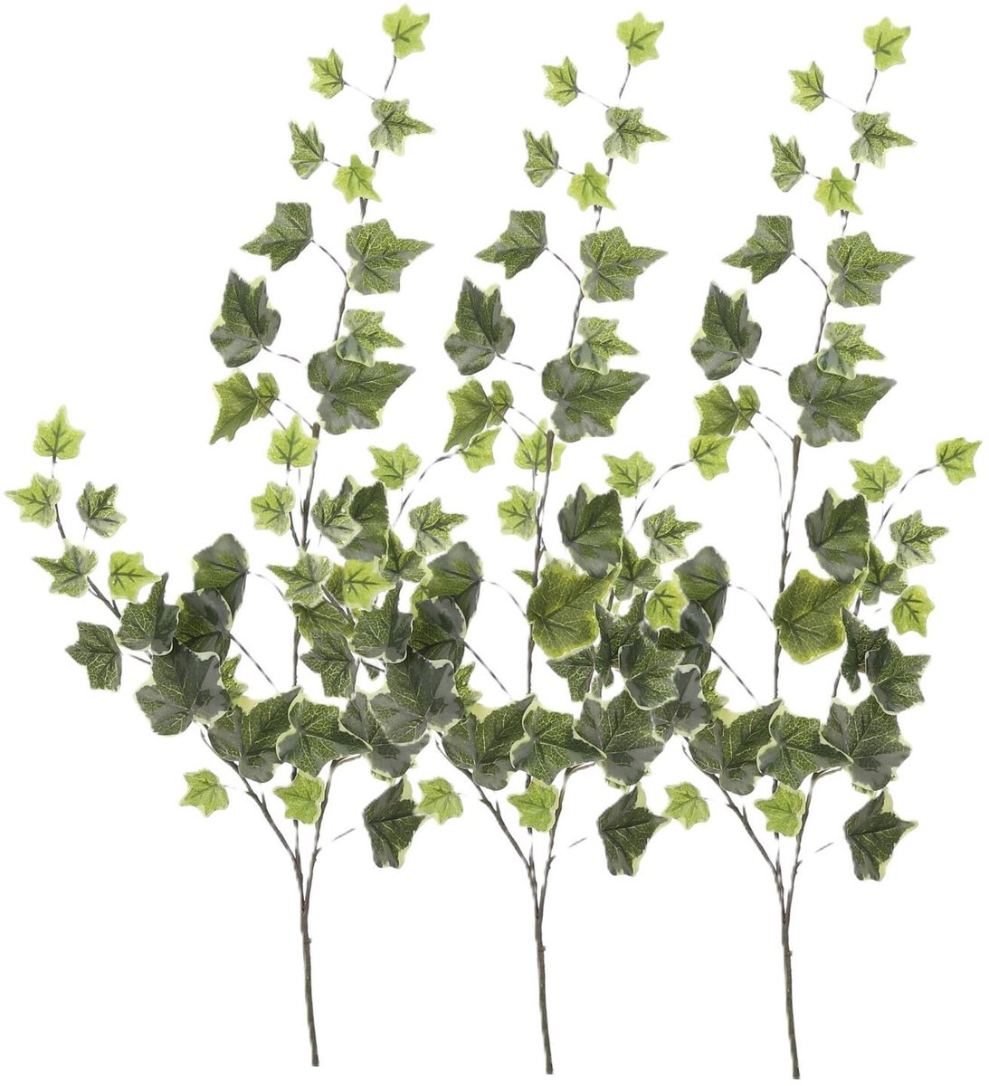 Mica Decorations Kunstplant takken Hedera - 3x - H63 cm - lichtgroen - kunststof - bladgroen - siertakken - klimop