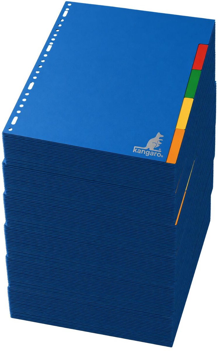 Stylex tabbladen set - 125x stuks - gekleurd - 23 ringen - A4 formaat - kunststof - voor ringmappen