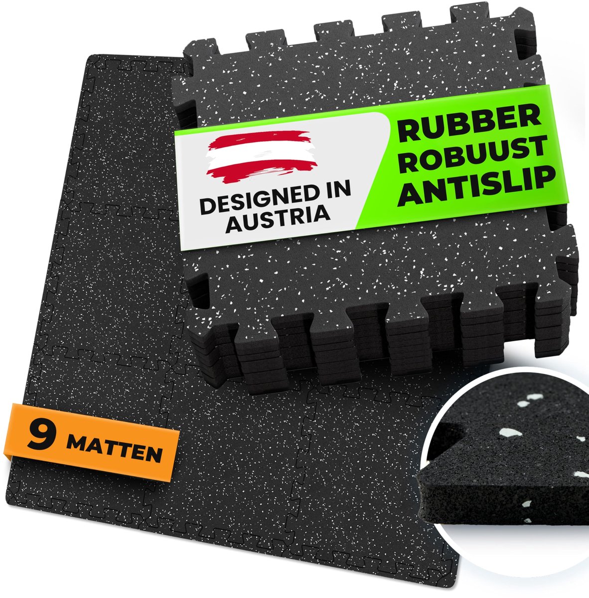 SnelShoppen - Beschermende Vloermatten Set - 9 Zachte Foam Fitnessmatten | Rubber Puzzelmatten voor Training en Sport | Vloerbescherming voor Thuis, G