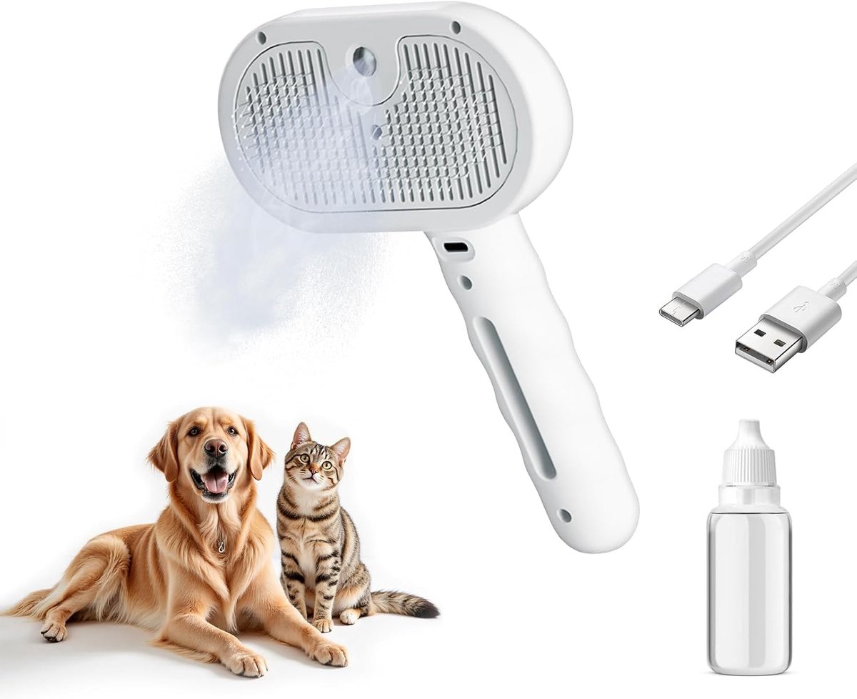 SnelShoppen - 2-in-1 Föhn voor Hondenverzorging met Borstel | Draagbare, Stille en Instelbare Temperatuur Föhn voor Kleine en Middelgrote Honden en Ka