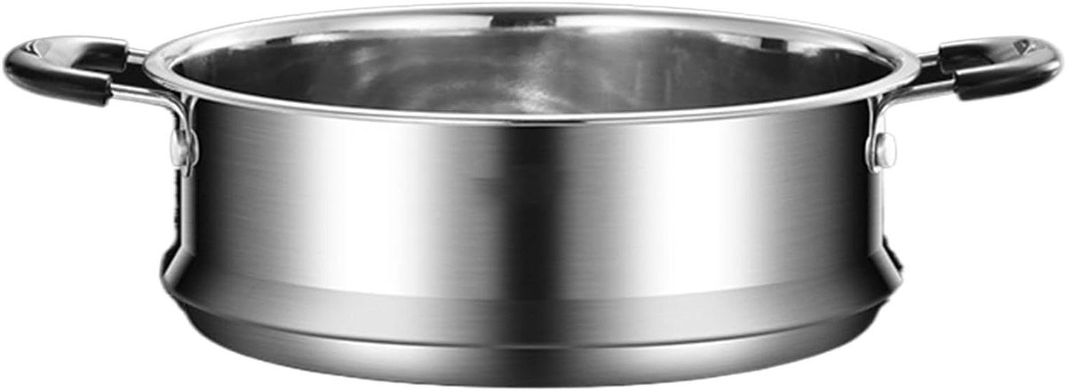Stoompan RVS - Kookpan stoom - Gezond Koken - Multi-laags Ontwerp - Compact - Zilver