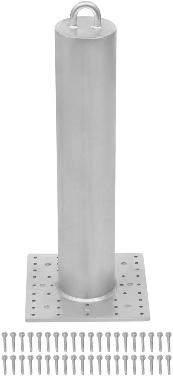 IJzeren Professioneel Dakankerpunt – Heavy-Duty Kolomhoogte 60.9cm met Schroeven, 2267.9 kg Breekkracht, Geschikt voor Metaal en Beton – Zilver