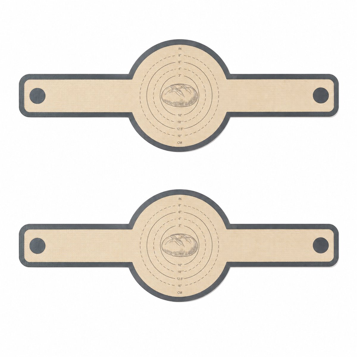 Siliconen Bakmatten - Bakmat - Set van 2 - 54 x 21 cm - Geschikt voor Dutch Oven - Geschikt voor oven, airfryer en magnetron - Anti-aanbak - Anti-kleef - Vaatwasserbestendig - Beige
