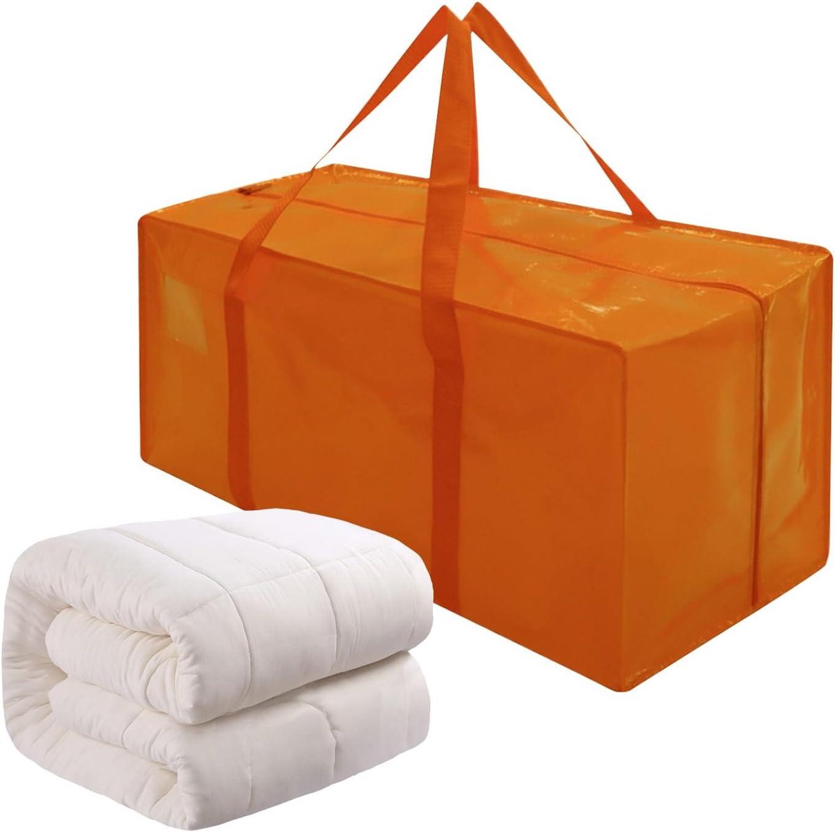 Verhuiszak - Opbergtas - Spullen Opslaan - Verstevigde Handgrepen - 73.5x33x36cm - Oranje
