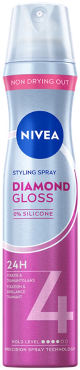 NIVEA Styling Spray Hold 4 Diamond Gloss Care 250 ml