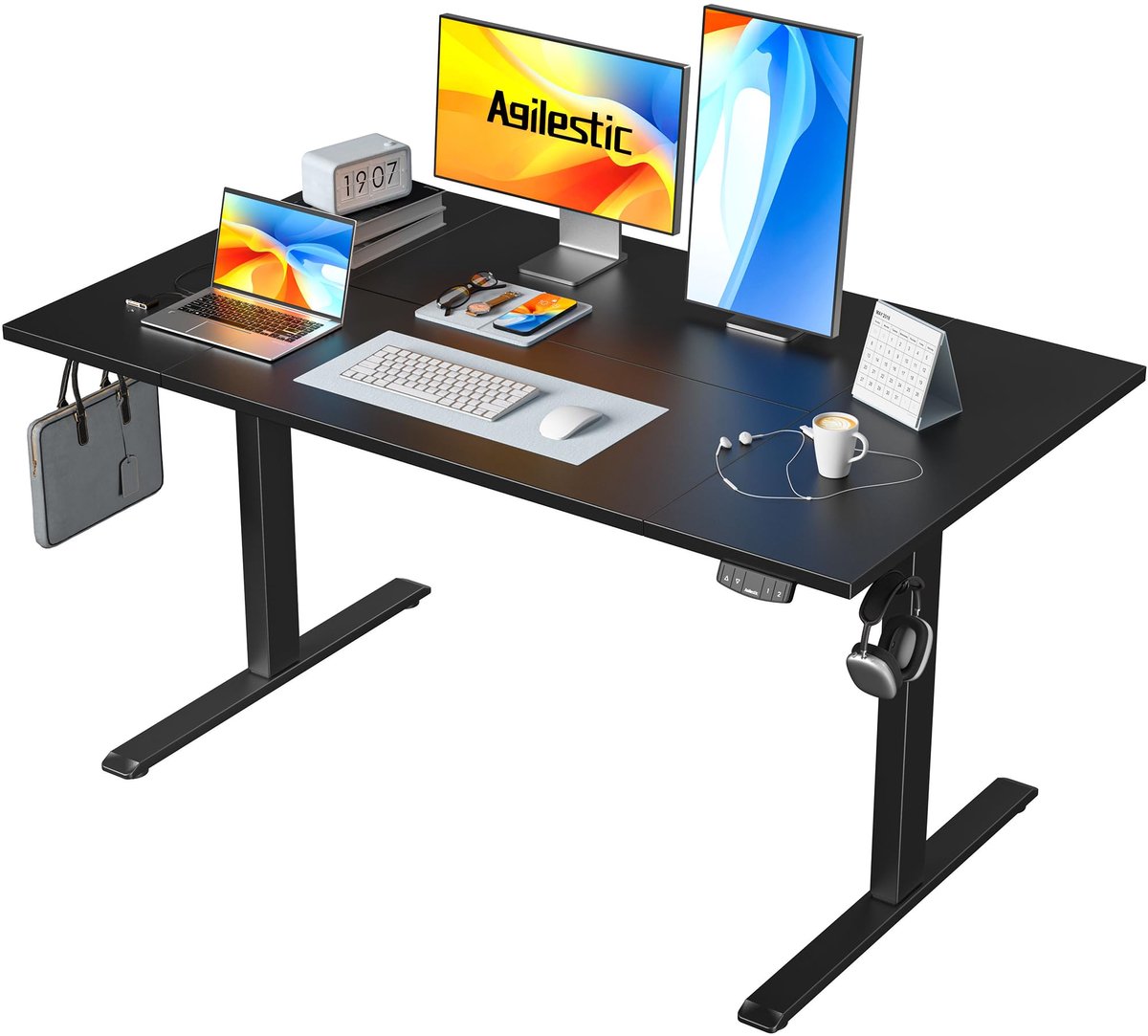 In Hoogte Verstelbaar Bureau, Zit-Sta Tafel met Geheugenfunctie, 140x80 cm
