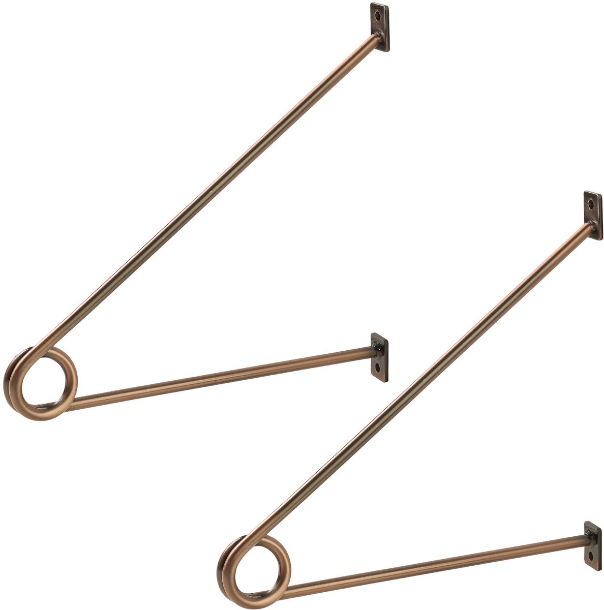 SOTECH ronde stanghouder 260 x 250 x 20 mm voor garderobestangen tot Ø 30 mm antiek roségoud gegalvaniseerd Stanghouder voor garderobe, keukenreling en nog veel meer.