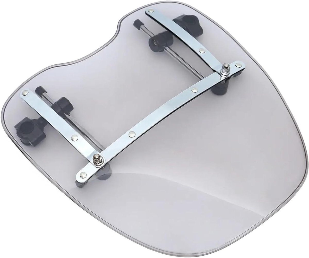 Motorfiets Windscherm - Winddeflector Kuipruit - Bescherming Bestuurder - Stevige Metalen Beugels - 43 cm x 40 cm - Ongekleurd
