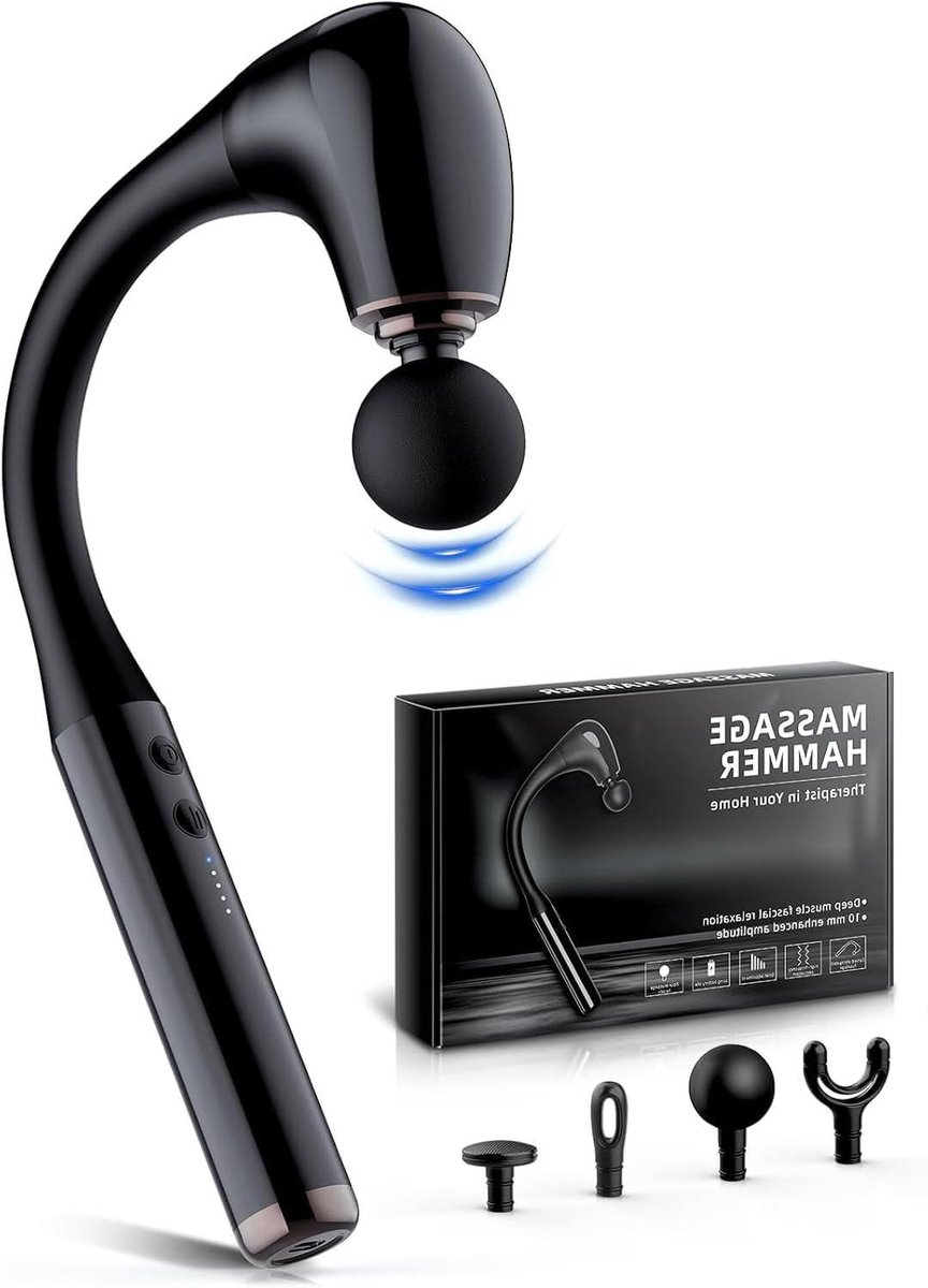 Massage Gun - Spierontspanning Tool - Spierherstel - 10mm Diepe Weefsel Massage - 5 Snelheden - Zwart