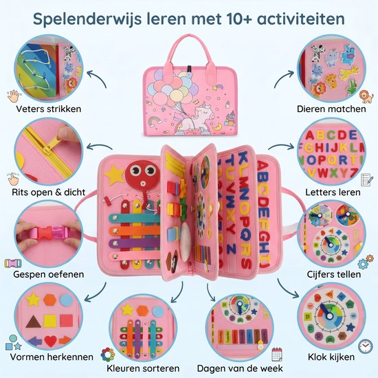 Montessori Busy Board - Montessori Speelgoed - Sensorisch Speelgoed - Activiteitenboek - Educatief Speelgoed - Speelgoed 1 jaar - Speelgoed 2 Jaar - Speelgoed 3 Jaar van VarietyPlay — afbeelding 5