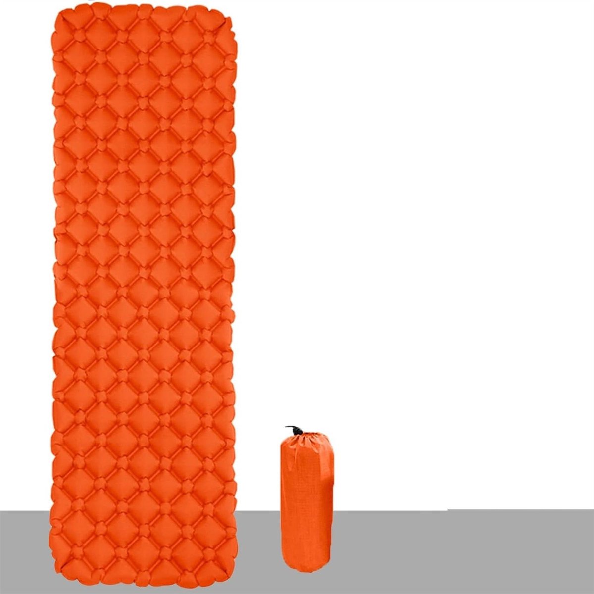 Zelfopblaasbare Slaapmat - Kampeer Kussen Mat - Buiten Kamperen - Ultra Lichtgewicht Schuim - 190x60x5cm - Oranje