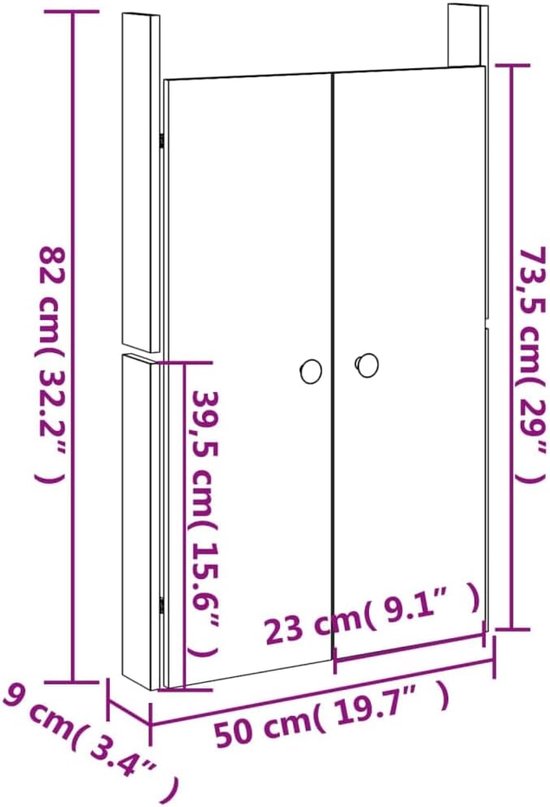 Deuren Buitenkeuken - Kastdeuren Hout - Buiten Koken - Massief Grenenhout - 50x9x82 cm - Wit — afbeelding 3