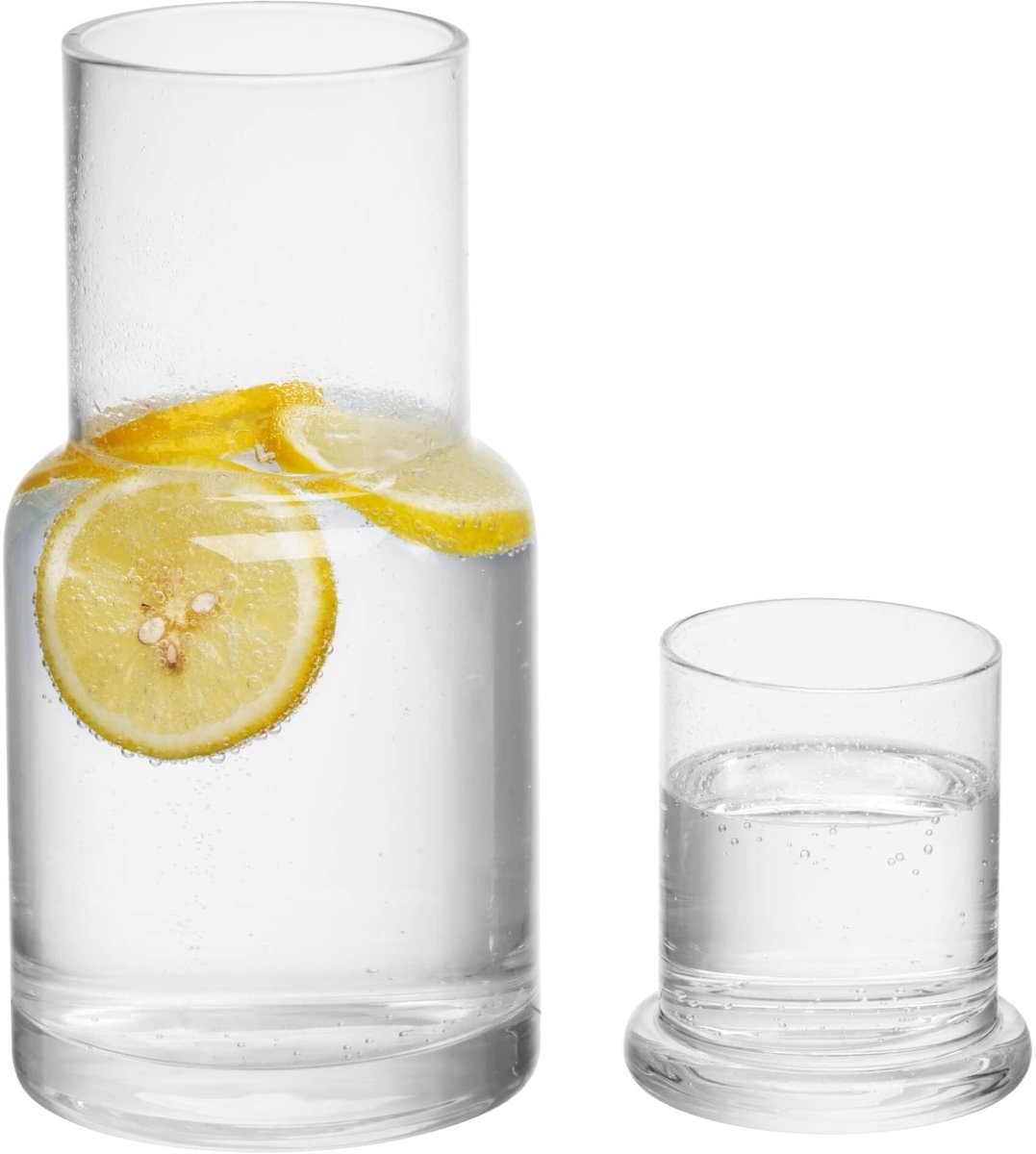 SnelShoppen - BlogBlog Bedside Water Caraf en Glazen Set, Mondwater Decanter en Waterkruik Set voor Nachtkastje, Helder, Ideaal voor Thuis en Camping
