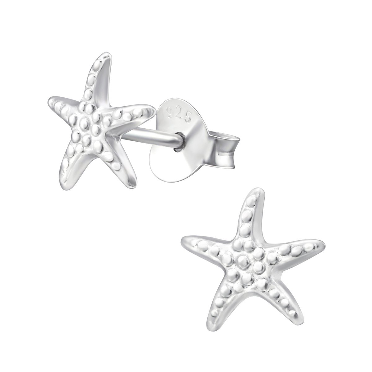 Oorbellen zeester - meisje - zilver