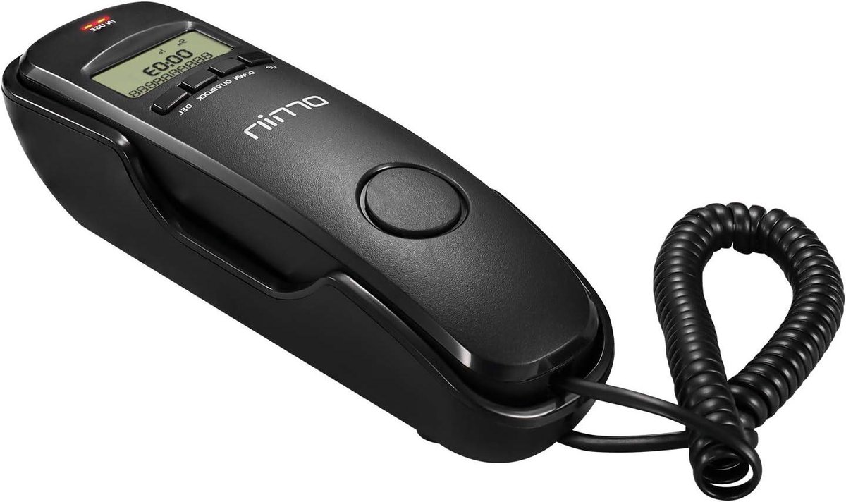 Vaste Telefoon - Snoertelefoon Analoog - Thuisgebruik Bellen - FSK DTMF Nummerherkenning - Desktop Wandmontage - Zwart