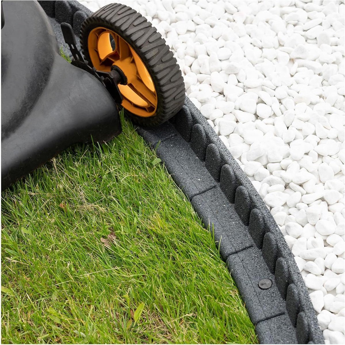 Gazonrand Steenmotief - Bloembakrand Steenlook - Tuin Afscheiden - Gemaakt van Gerecycled Materiaal - 120 cm - Grijs