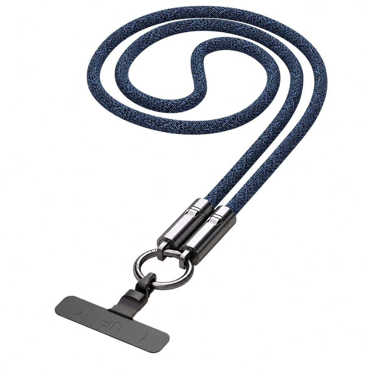 DrPhone PowerStrap 240 - USB-C naar USB-C Kabel en Telefoonkoord - 240W - 5A - 480Mbps - 120 cm - Blauw