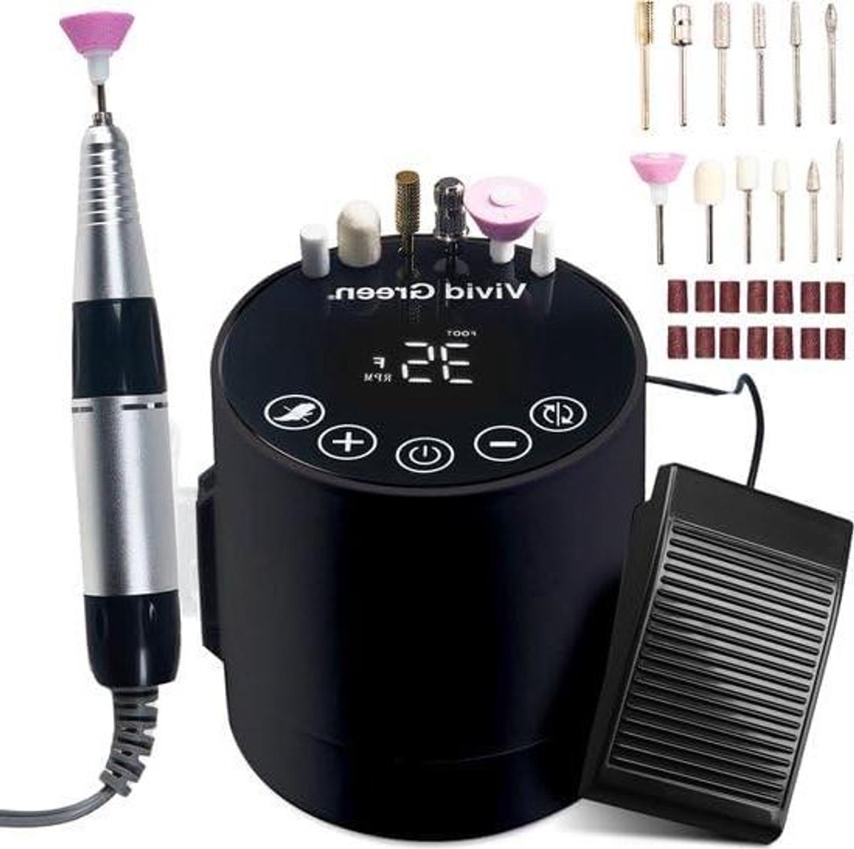 Elektrische Nagelfrees - Manicure Pedicure Set - Nagelverzorging Thuis - 35.000 RPM Motor - 25x8x20 cm - Zwart