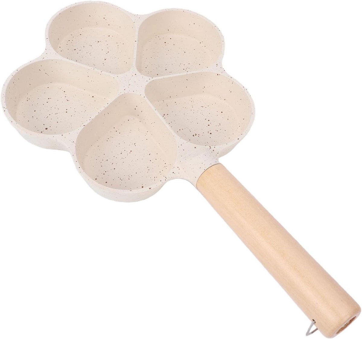 Eierpan met 5 Secties - Omeletpan Bloemvormig - Ontbijt Maken - Verdeelde Koekenpan - 22 cm - Zwart