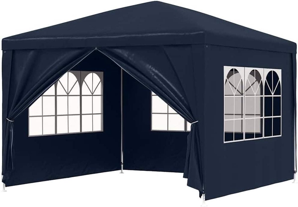Partytent Blauw - Feesttent Tuinpaviljoen - Buitenfeesten Organiseren - UV- en Waterbestendig - 3x3 meter - Blauw