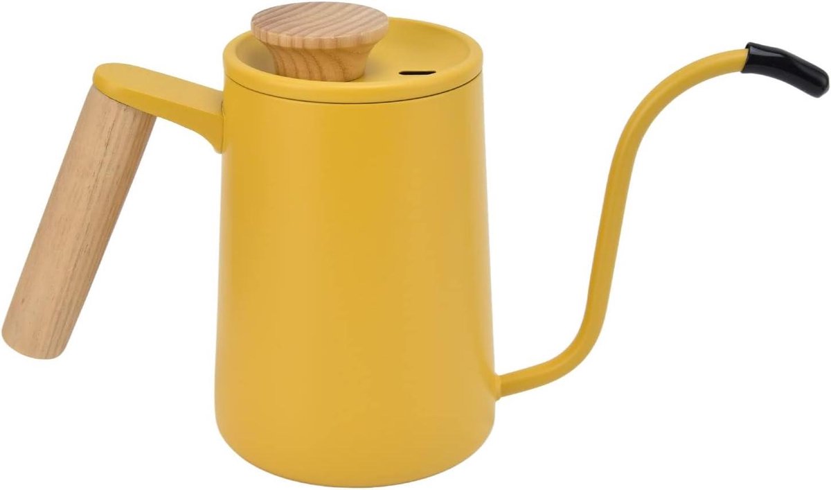 Koffiezetketel - Waterkoker Theeketel - Koffie Zetten - Gooseneck Uitloop - 600 ml - Geel