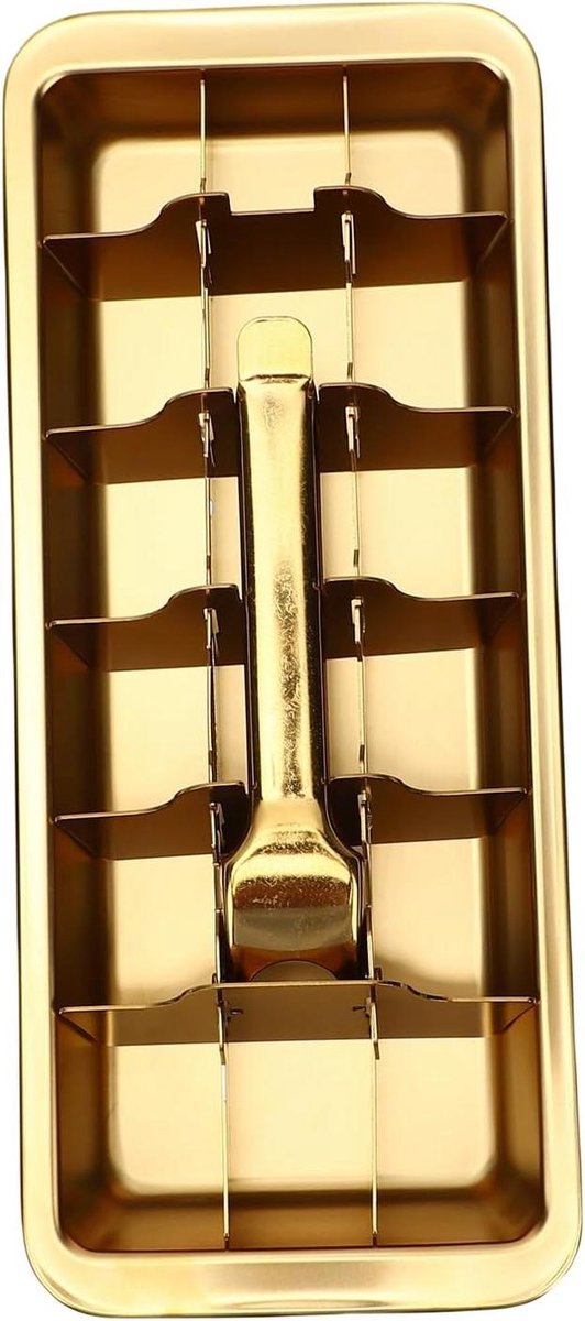Ijsblokjeshouder Roestvrijstaal - Ijsvorm met Hendel - Dranken Koelen - 18 Sleuven - 29x13x5 cm - Zilver