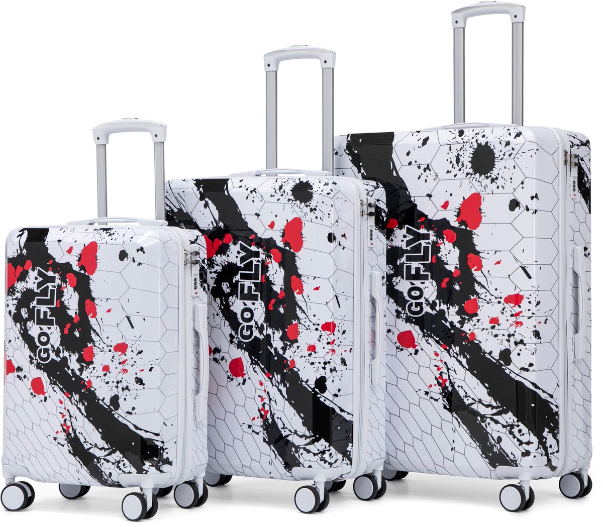 Koffer set- Grote Reiskoffer - 3 Delige Zwart Reiskoffer - Handbagage Koffer - Reiskoffer - Trolley - Koffers - 28/24/20 - Spinner wielen - Cijferslot - Lichtgewicht