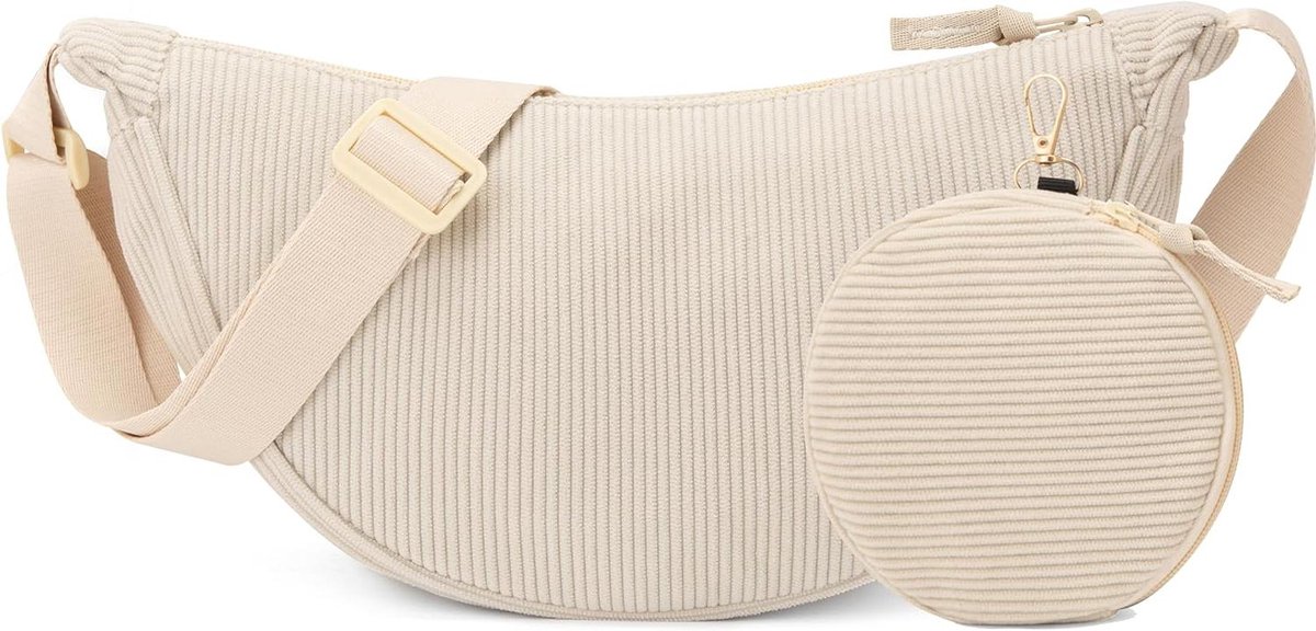 Dames Schoudertas - Crescent Tas - Dagelijks Gebruik - Met Extra Vak - 34 x 10 x 17 cm