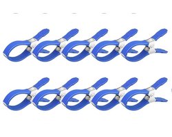 Zeilklemmen - 10 stuks - Clips Voor Zwembadafdekkingen - Dekzeil Klemmen - RVS - Winddicht en krasvast - Stevige klemming - Geschikt Voor Het Drogen Van Dekbedden, Sokken, Kleding En Zwembadafdekkingen - 12CM - Blauw