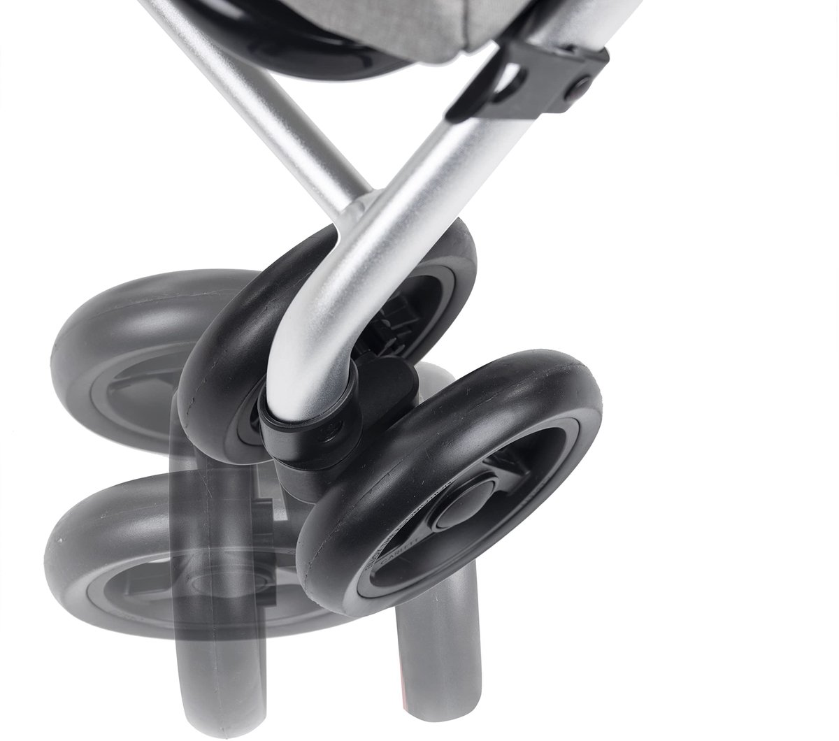 SnelShoppen - 4 Wielen Vouwbare Trolley voor Gezinnen met 32 kg Laadvermogen, 64 L Opbergruimte, 10.5 L Thermotas en Achtervak - Vulkanisch Zwart