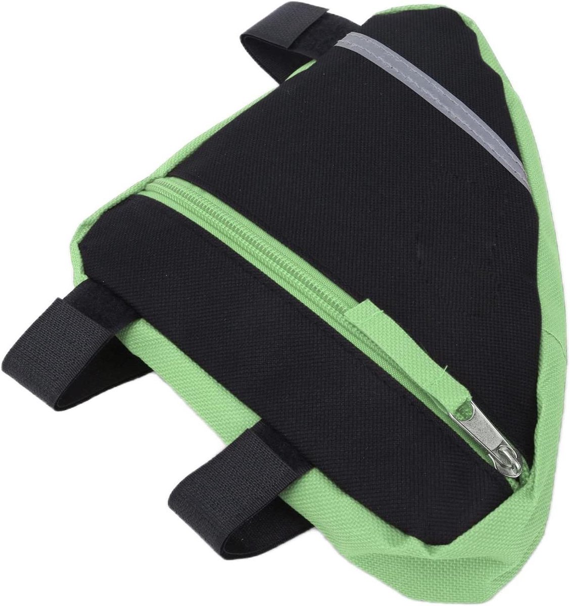 Driehoeksfietstas - Frametas Fiets - Fietsgereedschap Opbergen - Scheurnylon Constructie - 27 x 19 x 2 cm - Groen