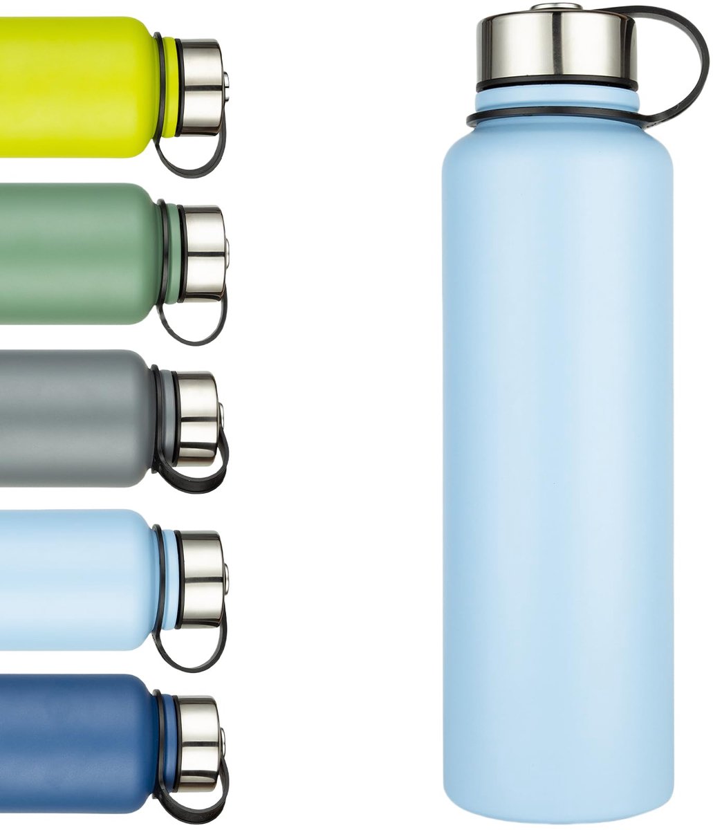 SnelShoppen - XUDREZ Thermosfles 1,5L Roestvrij Staal - Brede Hals, BPA-vrij, Lekvrij - Geïsoleerde Thermoskan voor Werk, Fitness, Reizen, Sport, Camp