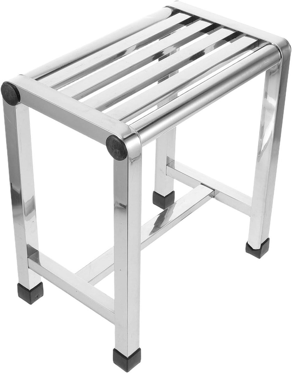 Douchebank Roestvrijstaal - Douchekrukje Opstapje - Veilig Douchen - Waterdicht Comfort - 348 x 315 x 198 cm - Zilver
