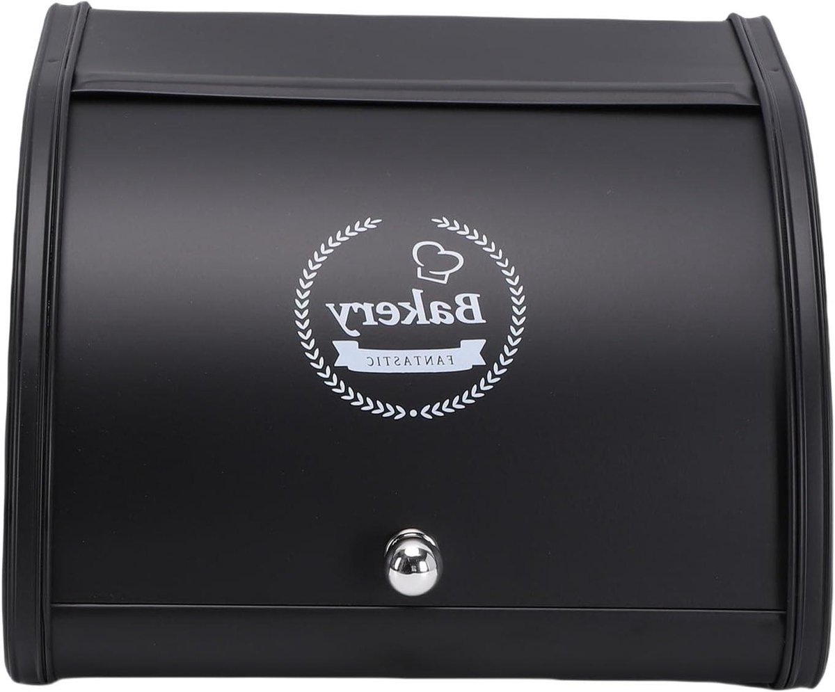 Broodrolcontainer Deksel - Broodtrommel Keuken - Brood Bewaren - Luchtcirculatie Ontwerp - 25x25x17 cm - Zwart